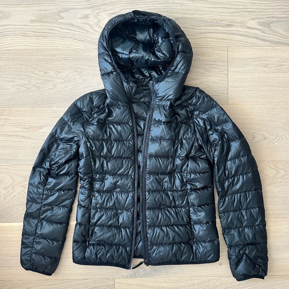 shiny black light weight puffer